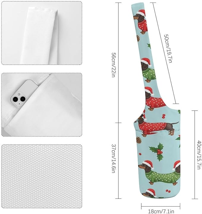 Aiyoolee Spacious Yoga Mat Storage Bag Single Shoulder Portable Carrier with Pocket for Gym Yoga Fitness