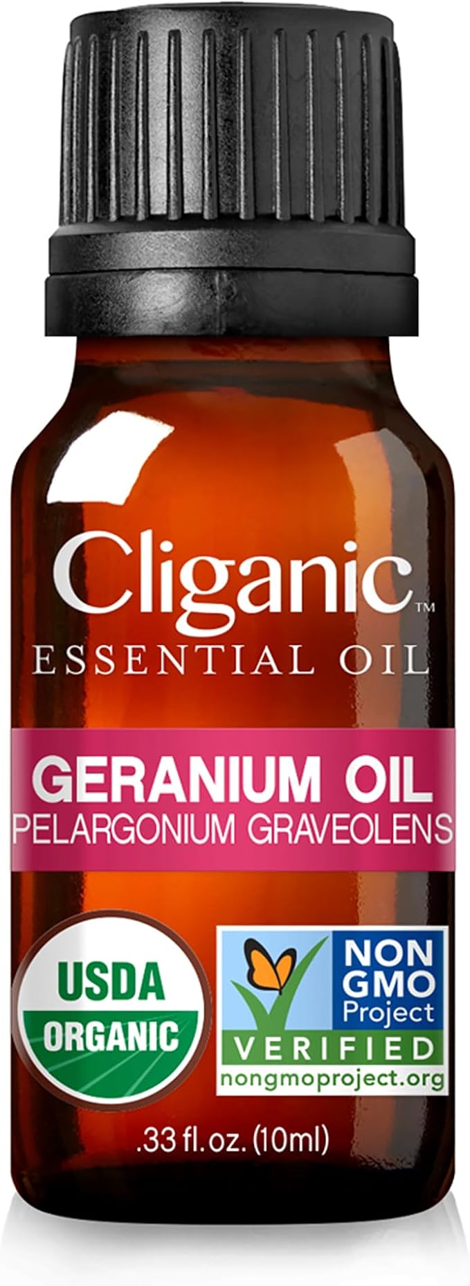 Cliganic Organic Geranium Essential Oil, 100% Pure Natural for Aromatherapy | Non-GMO Verified (Packaging May Vary)