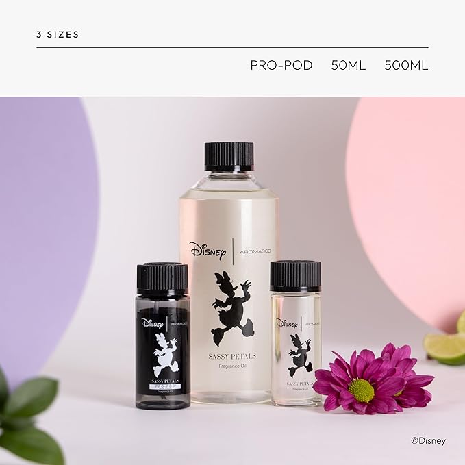 Aroma360 | Disney | Sassy Petals Fragrance Oil Blend | Daisy Duck | Luxury Aromatherapy Scent Diffuser Oil | Bergamot, Rose and Amber 16.9 fl oz, 500 mL