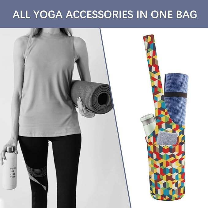 Meaudiwes Large Size Yoga Mat Bag with Long Strap, Yoga Mats Carrier Storage Bag, Exercise Mat Holder Accessories