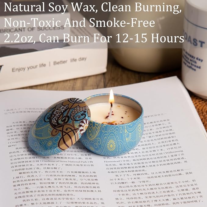 Scented Candles Gift Set for Women – 4 Pack Soy Wax Candles with Essential Oils – All Natural Non Toxic Candle Gift for Women for Relaxation & Stress Relief, Candles for Home Scented & Aromatherapy