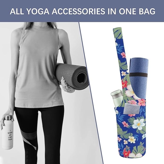 Meaudiwes Stylish Yoga Mat Bag for Women Exercise Mat Holder with Shoulder Strap Yoga Mats Totes Sports Storage Bag