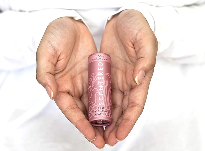 Scentered Aromatherapy Love Balm Christmas Stocking Gift for Emotional Wellbeing - Essential Oils Roll On with Rose & Ylang Ylang - Self-Care Stocking Stuffers for Women