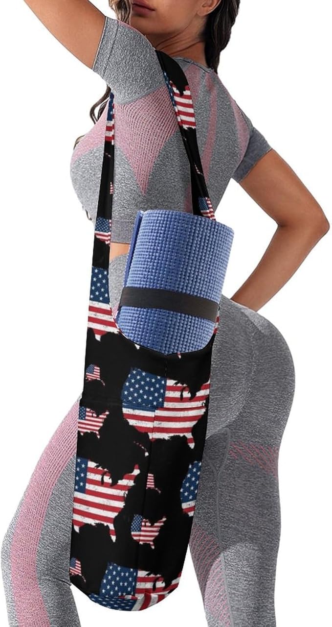Aiyoolee Fashion Yoga Mat Bag with Large Pocket, Long Tote Yoga Bag Fit Most Mats Accessories