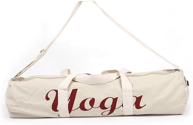 KNK Canvas Cotton Yoga Mat Bag with Strap – Ecofriendly, Durable, Washable Yoga Mat Carrier Cover