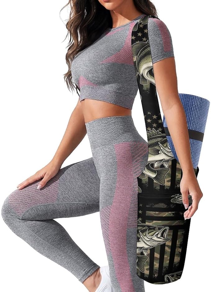 Aiyoolee Yoga Mat Carrier Portable Single Shoulder Strap Bag with Pocket for Gym Yoga Workout Travel