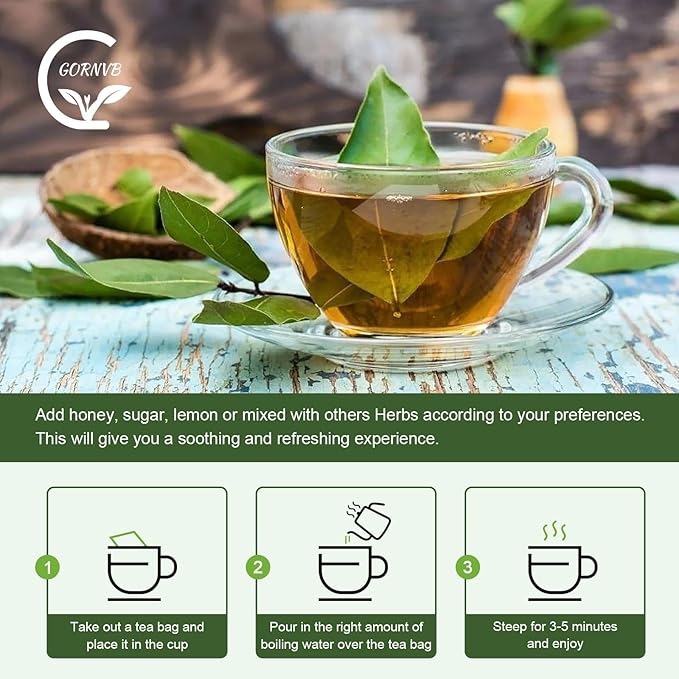Organic Soursop Leaf Tea Bags | Annona Muricata Herbal Tea for Relaxation & Wellness | Caffeine-Free, Antioxidant Rich | 30 Count | Gluten-Free, Non-GMO