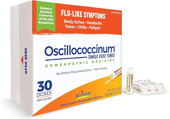 Boiron Oscillococcinum for Relief from Flu-Like Symptoms of Body Aches, Headache, Fever, Chills, and Fatigue - 30 Doses
