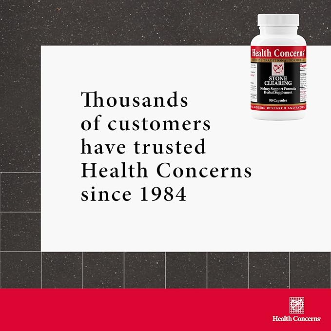 Health Concerns Stone Clearing – Kidney Support & Urinary Tract Cleanse – Damp Heat & Qi Flow Herbal Formula – Phyllanthus, Gardenia, Peony & Tienchi Ginseng Supplement – Bladder Detox – 90 Capsules