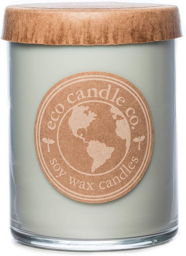 ECO CANDLE CO. Recycled Candle, Chamomile Sage, 18 oz. Double Wick - Scents of Sage & Chamomile - 100% Soy Wax, No Lead, Kraft Paper Label & Lid, Hand Poured, Phthalate Free, Midwest Grown Soybeans