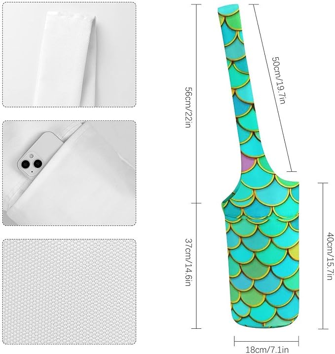 Meaudiwes Stylish Yoga Mat Bag for Women Exercise Mat Holder with Shoulder Strap Yoga Mats Totes Sports Storage Bag