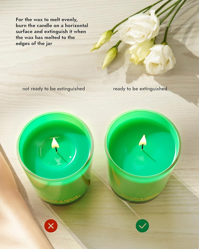 96NORTH Pure Candle Balsam & Cedar Scented | 100% Natural Soy Wax | 1-Wick Jar Candle | Natural Fragrance Technology | Non Toxic | Up to 35 Hours Burning Time | Ideal Christmas Candles Gift