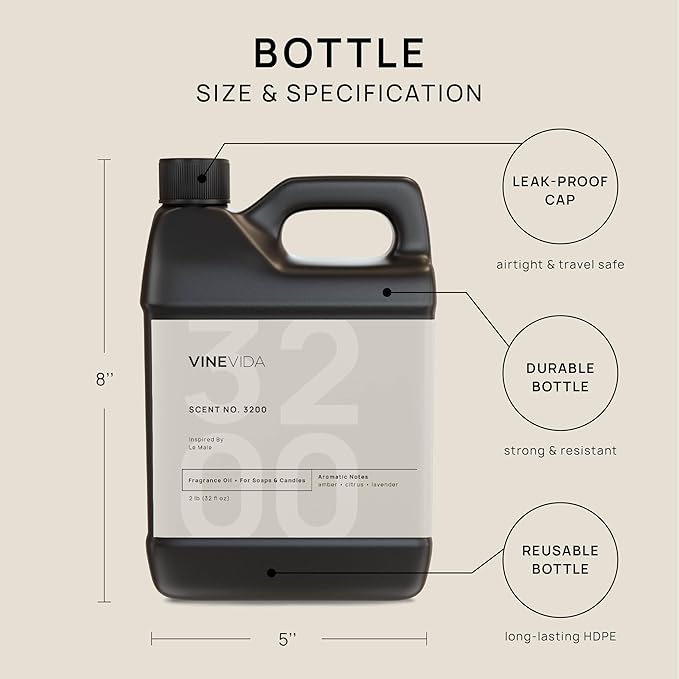 VINEVIDA [32oz] (Our Version of) Jean Paul Gaultier Le Male Fragrance Oil for Candle Making and Soap Making - Premium Candle Scents for Soy Candles