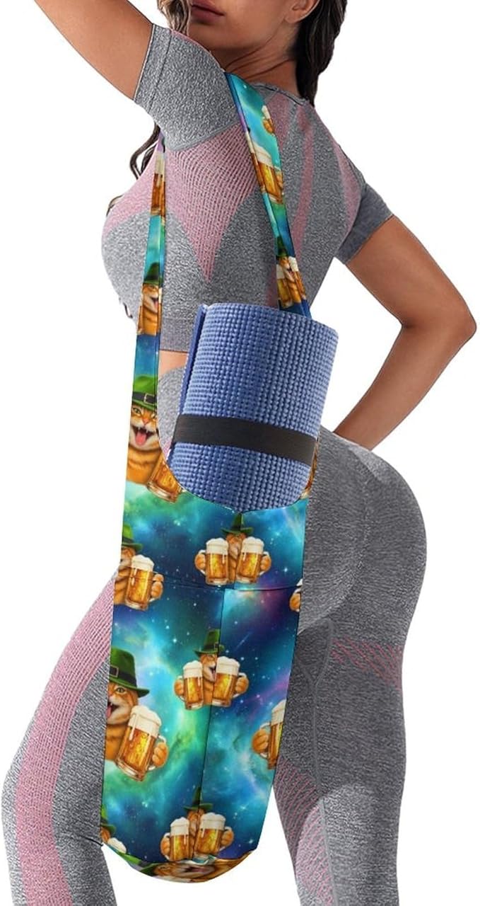 Aiyoolee Fashion Yoga Mat Bag with Large Pocket, Long Tote Yoga Bag Fit Most Mats Accessories