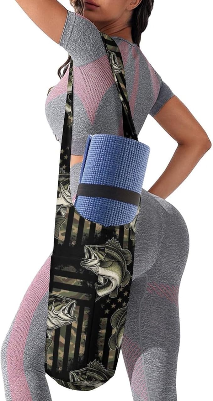 Aiyoolee Yoga Mat Carrier Portable Single Shoulder Strap Bag with Pocket for Gym Yoga Workout Travel