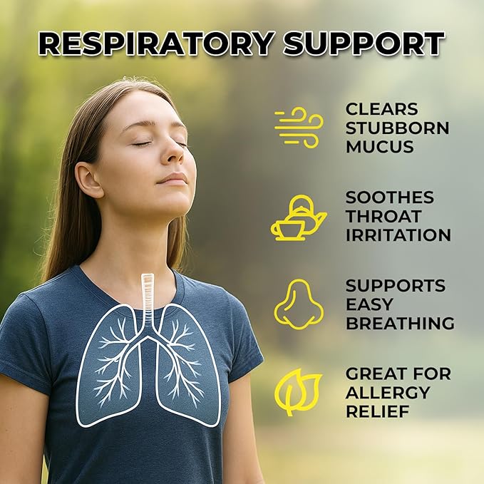 Inhale Mullein Drops for Lungs – Mullein Leaf Extract for Lung Detox, Immune Health, Mucus Relief- Made in USA - Lung Cleanse & Respiratory Support – Natural Supplement for Throat – 4oz