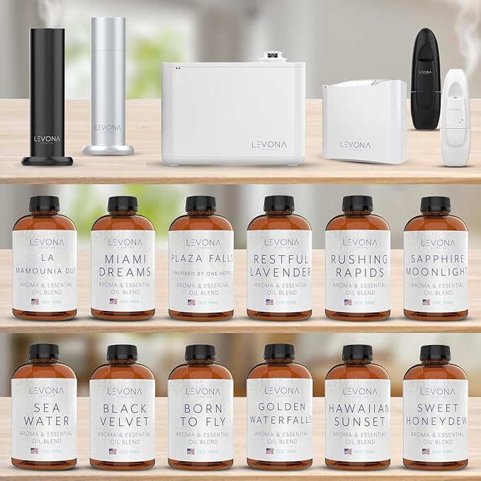 Levona Scents Oil Diffuser Essential Oils: Fragrance Oil for Diffuser - Black Velvette Diffuser Oils Scents - Woody Citrus with Herbal Floral Essential Oil Blends, Oakmoss, White Musk & Sandalwood