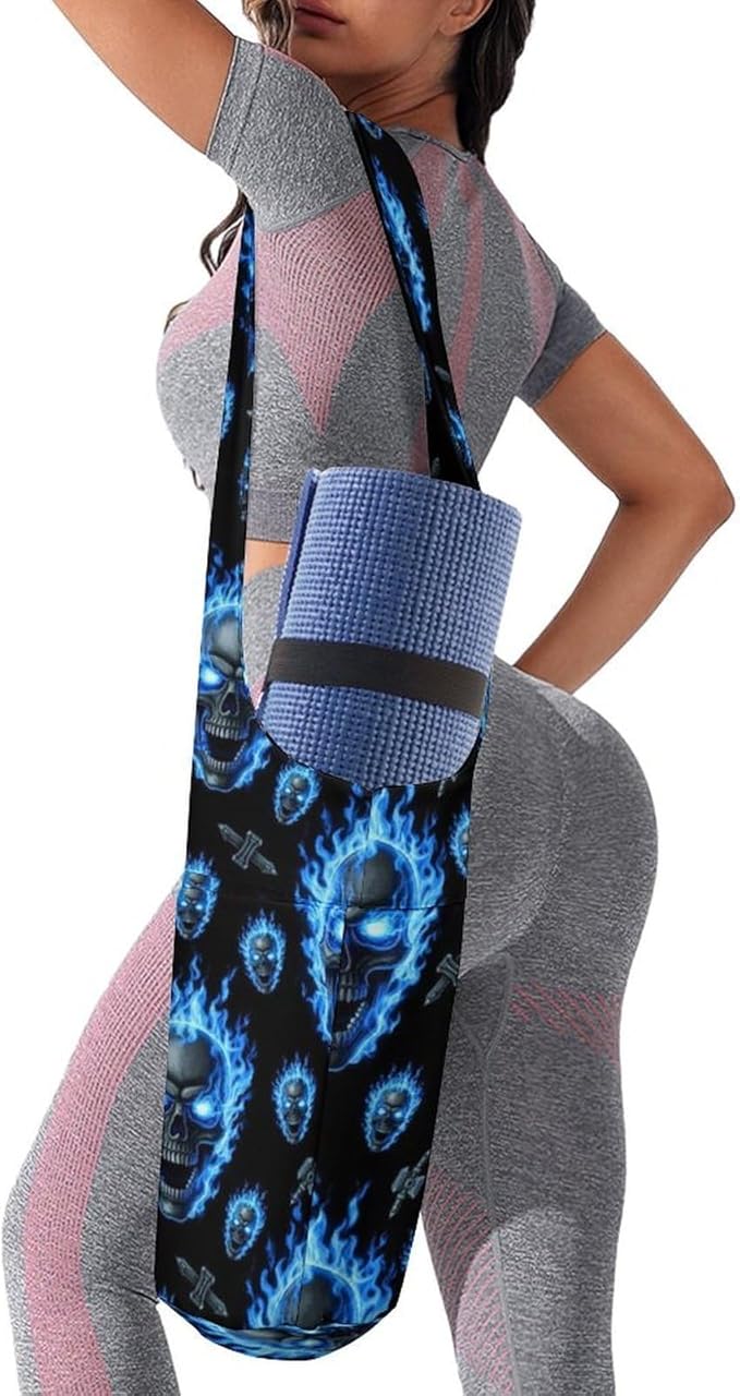Aiyoolee Fashion Yoga Mat Bag with Large Pocket, Long Tote Yoga Bag Fit Most Mats Accessories