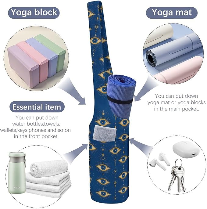 KKdskkds Lovely Pig And HeartYoga Mat Bag Large Opening Long Tote Yoga Mat with Pocket Fit Most Size Mats