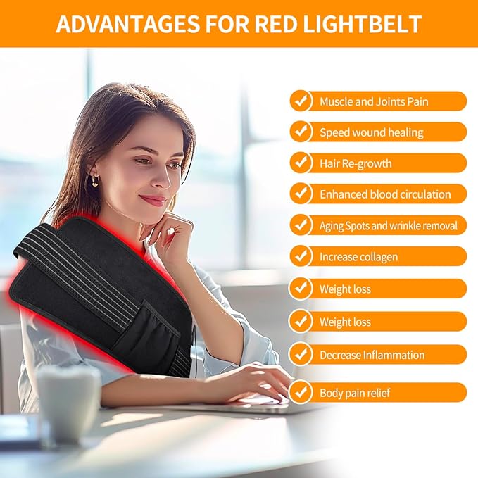 Red Light Therapy, T60 Large Infrared Light Therαpy Pad for Body Back Pain Muscle Feet Knee Relief, Portable Red Light Therαpy Wrap Belt 660&850nm Heating Pad for Men Women