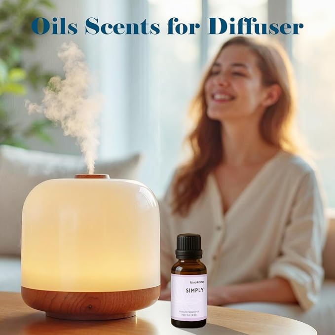 AmaKane Simply Essential Oil 30ml, Clean Fragrance Oil for Candle Soap Making, Premium Diffuser Oil for Home, Long-Lasting Aromatherapy Oil for Laundry