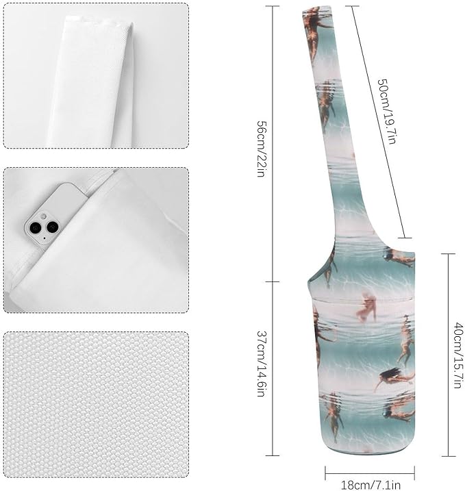 Aiyoolee Yoga Mat Bags, Large Tote Yoga Mat Carrier Holder with Water Bottle Pocket, Adjustable Shoulder Strap Storage Bag