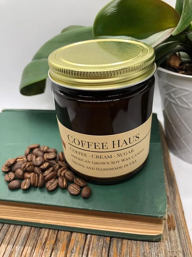 Scented Soy Wax Candle (8.0 oz) 50-60 Hour Burn Time, Cotton Wick, Amber Glass Jar, Grown and Made in USA - Whiskey Barrel