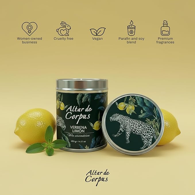14 Oz Strong Scented Candles Long Lasting – Lemon Verbena Candle - High End Luxury Candles for Home - Cute Candles for Women - Soy Wax Premium Blend - Decorative Candle for Men Gifts