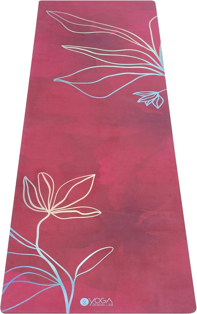 YOGA DESIGN LAB | The Combo Yoga Mat | 2-in-1 Mat+Towel | Eco Luxury | Ideal for Hot Yoga, Power, Bikram, Ashtanga, Sweat | Studio Quality | Includes Carrying Strap!