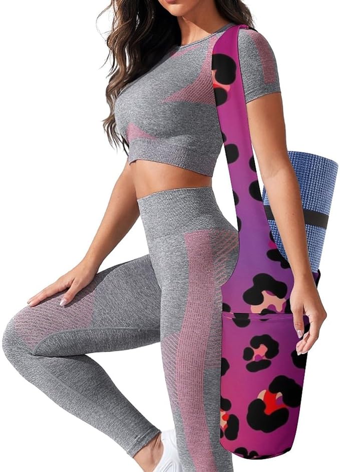 Aiyoolee Spacious Yoga Mat Storage Bag Single Shoulder Portable Carrier with Pocket for Gym Yoga Fitness
