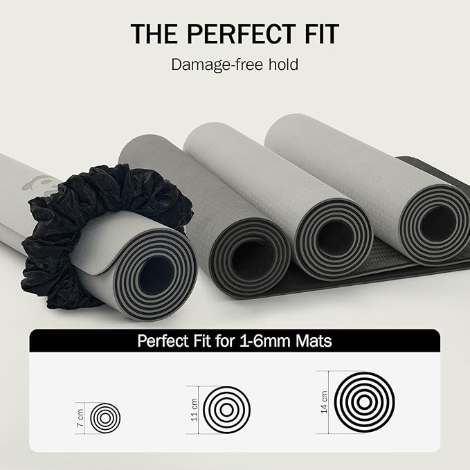 Slim Panda Yoga Mat Scrunchie,Style & Cute Mat Strap,Stretchable Velvet Fabric Fits All Standard Yoga Mats (mat not included)