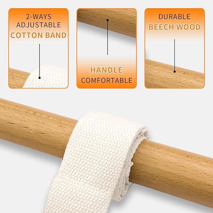 Stretching Strap with Adjustable Length, Home Yoga & Physical Therapy Tool for Full Body Flexibility, Pain Relief, Improved Posture, Portable with Storage Bag