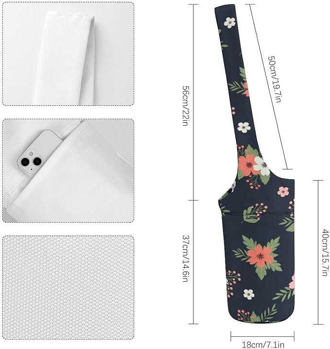 Meaudiwes Large Size Yoga Mat Bag with Long Strap, Yoga Mats Carrier Storage Bag, Exercise Mat Holder Accessories