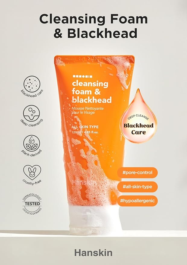 Hanskin Pore Care Duo – PHA Cleansing Oil (6.76 oz) & Cleansing Foam | Blackhead Removal, Gentle Exfoliation & Pore Care for Oily, Acne-Prone & Combination Skin | Korean Skincare Set, K-Beauty