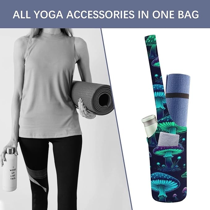 Aiyoolee Yoga Mat Bag with Large Pocket, Strap Bag Carriers for Women