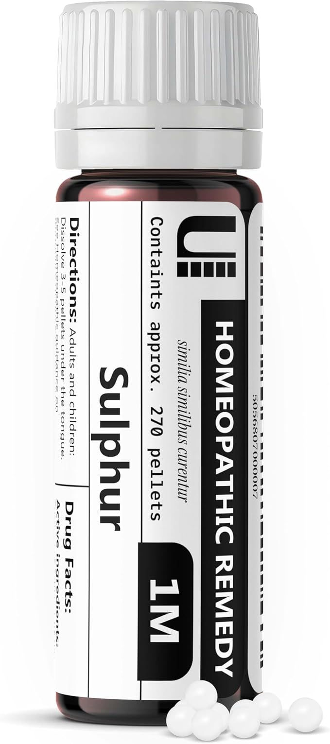 Sulphur 1M Homeopathic Remedy, 270 Pellets