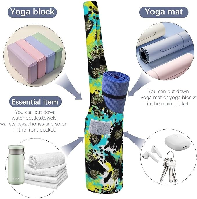 Aiyoolee Spacious Yoga Mat Storage Bag Single Shoulder Portable Carrier with Pocket for Gym Yoga Fitness