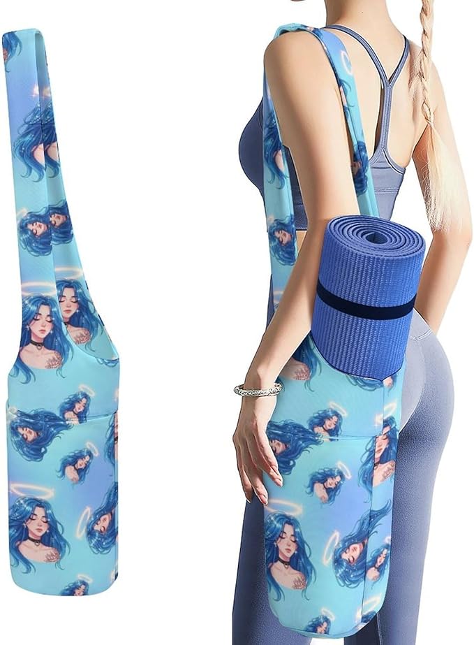 Aiyoolee Yoga Mat Carrier Portable Single Shoulder Strap Bag with Pocket for Gym Yoga Workout Travel