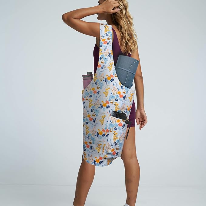 jswuffx Yoga Mat Bag Yoga Tote Bag with Large Waterproof Zipper Pocket and Drawstring Pocket Yoga Mat Bag Carrier Fit Most Size Mats and All You Stuff