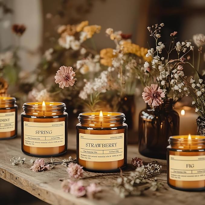 24-Pack Scented Candle Gift Box - 12 scents to Choose from (Rose/Lavender/Lemon/Vanilla),