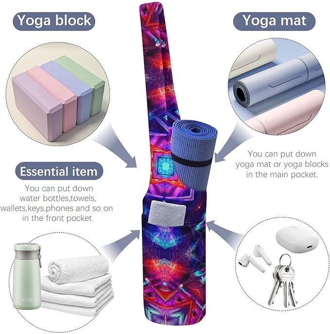 Meaudiwes Large Size Yoga Mat Bag with Long Strap, Yoga Mats Carrier Storage Bag, Exercise Mat Holder Accessories