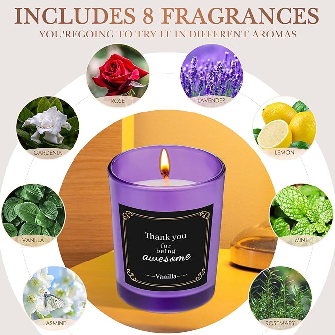 MTLEE 16 Pack Scented Candles Gifts Set Aromatherapy Soy Wax Candles Bulk Scented for Bridesmaid Birthday Valentine Mother's Day Bath Yoga Family Gatherings Festive(Motivational,Multicolor)