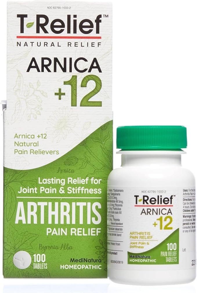 MediNatura Whole Body + Joints Bundle T-Relief Arnica +12 Natural Arthritis Pain Tablets 100ct + T-Relief Arnica +12 Natural Pain Relieving Tablets 100ct