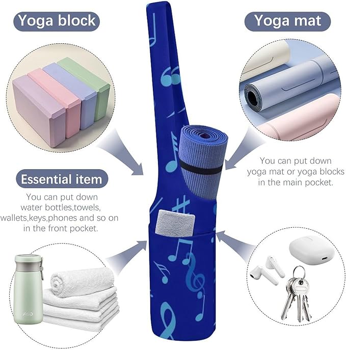 Meaudiwes Large Size Yoga Mat Bag with Long Strap, Yoga Mats Carrier Storage Bag, Exercise Mat Holder Accessories