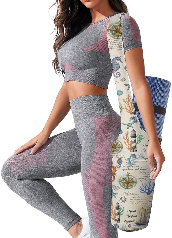 KKdskkds Lovely Pig And HeartYoga Mat Bag Large Opening Long Tote Yoga Mat with Pocket Fit Most Size Mats