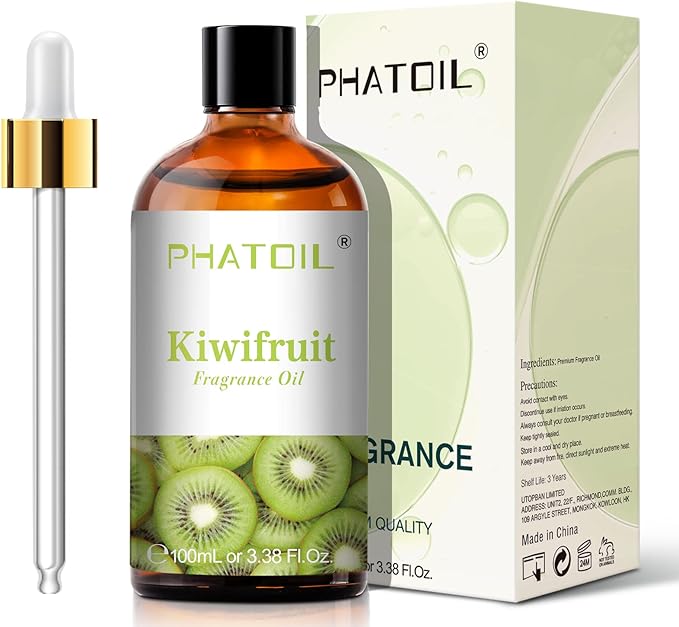 PHATOIL 3.38FL.OZ Kiwifruit Fragrance Oils for Aromatherapy, Essential Oils for Diffusers for Home, Perfect for Diffuser, Yoga, Skin Care, DIY Candle and Soap Making - 100ml