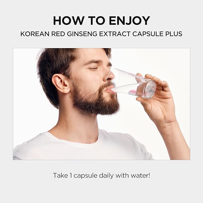 JUNG KWAN JANG Korean Red Ginseng Extract Capsule Plus - All-in-One Energy Support Vegan Supplements - No Caffeine & Non-GMO (30 Capsules)