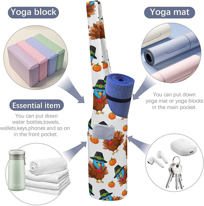 Aiyoolee Yoga Mat Bag with Large Pocket, Strap Bag Carriers for Women