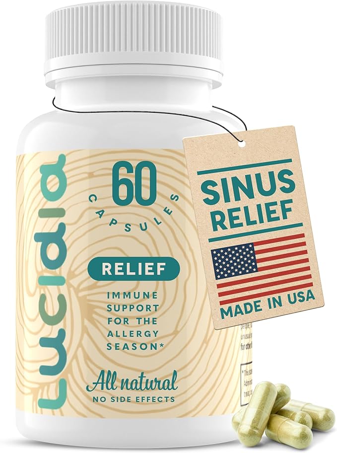 Lucidia Non-Drowsy Allergy and Hay Fever Support for Sinus Health with Quercetin NAC and Stinging Nettles Histamine Block Artemis Therapeutics