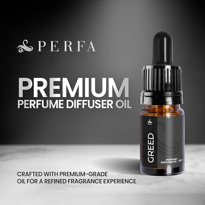Greed Perfume Diffuser | Perfume Diffuser Oil Refill | 10ml Oil Diffuser Essential Oils | Versatile and Mess-Free | Essential Oil Perfume Refill by Perfa